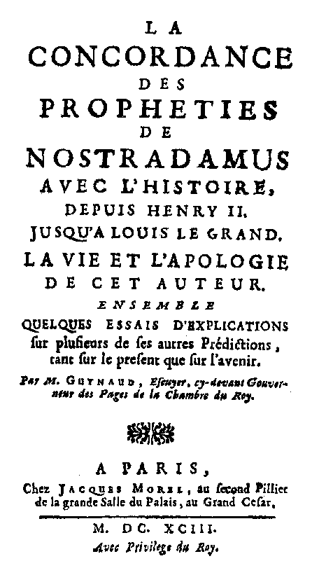 La Concordance des Prophéties (1693)