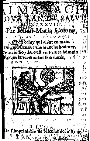 Almanach Jean-Marie Coloni pour 1578