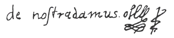 Signature Nostradamus Le Jeune