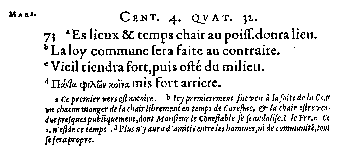 Quatrain (IV,32) de l'édition du Janus Gallicus